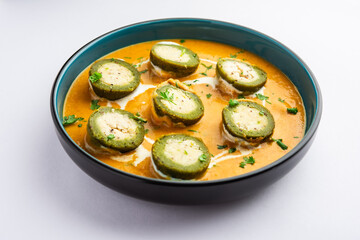 Shaam Savera is a spinach kofta curry where stuffing is made from paneer and the kofta made from spinach