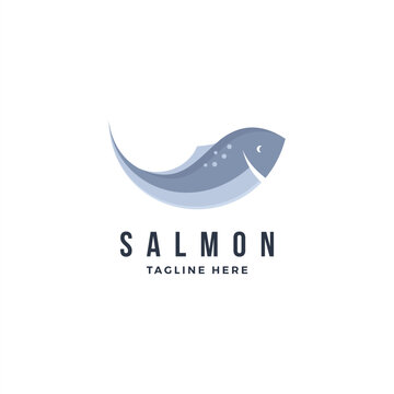 salmon fish simple logo for your restaurant or shop