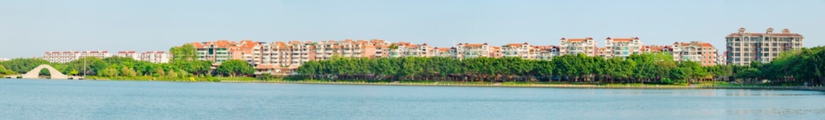 The panoramic West Lake Park in Quanzhou, China.