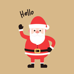Cute Santa claus cartoon vector. Merry Christmas and happy new year greeting poster. Holiday cartoon character.