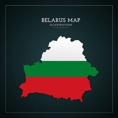 Obraz premium 3D Belarus Map Vector Illustration
