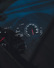 close up of a sports car dashboard