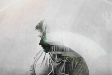 Ruin double exposure