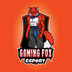 Fox  esport mascot logo design © arfat