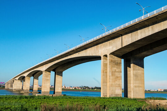 Cement bridge in the evening.