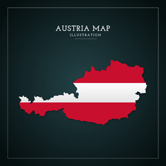 Fototapeta premium 3D Austria Map Vector Illustration
