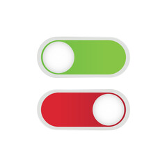 On Button, Off Button, On Off Button, UI Icon, Power On, Power Off, UI Vector, User Interface Mobil Smart Phone Tablet Design Infographic Red Green Button Illustration