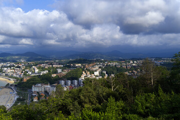 Fototapeta na wymiar View of San Sebastián from Mount Igueldo