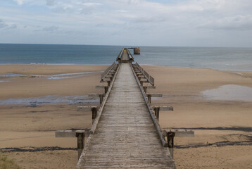 wooden pier on the beach at Steetly Hartlepool