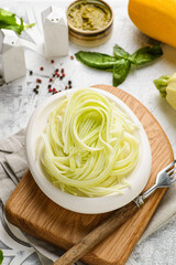 gluten-free zucchini spaghetti on a plate