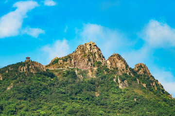 landscape with blue sky