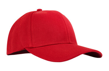 Closeup of the fashion red cap isolated on white background. 