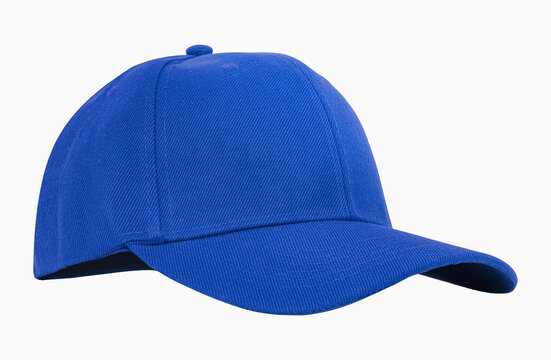 Closeup of the fashion blue cap isolated on white background.
