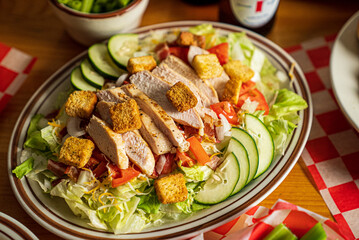 salad with chicken and vegetables