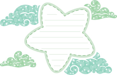 sticky star note letter with pastel coloring for writing