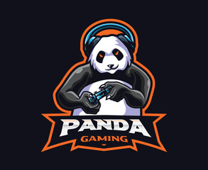 Panda gamer mascot logo design