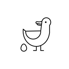 
cute duck - vector icon - obrazy, fototapety, plakaty