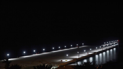 Fototapeta na wymiar night view of a pier -3
