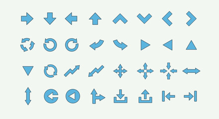 Set of Arrows in Cute and Flat Aesthetic Vector Illustration