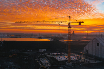 sunset at construction 