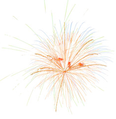 Red, orange and blue fireworks overlay - 526163161
