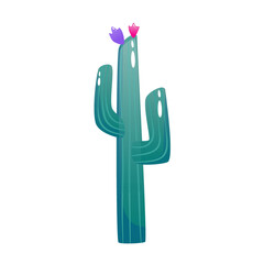 Colorful mexican cactus. Vector cartoon illustration design. Bright cactus for celebrating the day of death