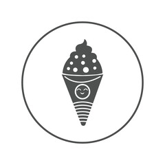 Sundae cone ice cream icon | Circle version icon |