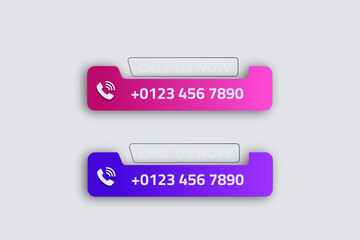 Colorful call us now buttons banner