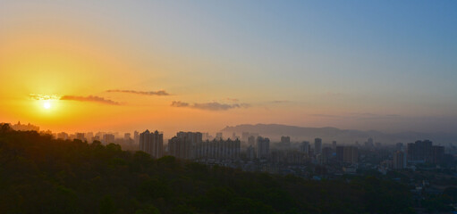 sunset in the mountains