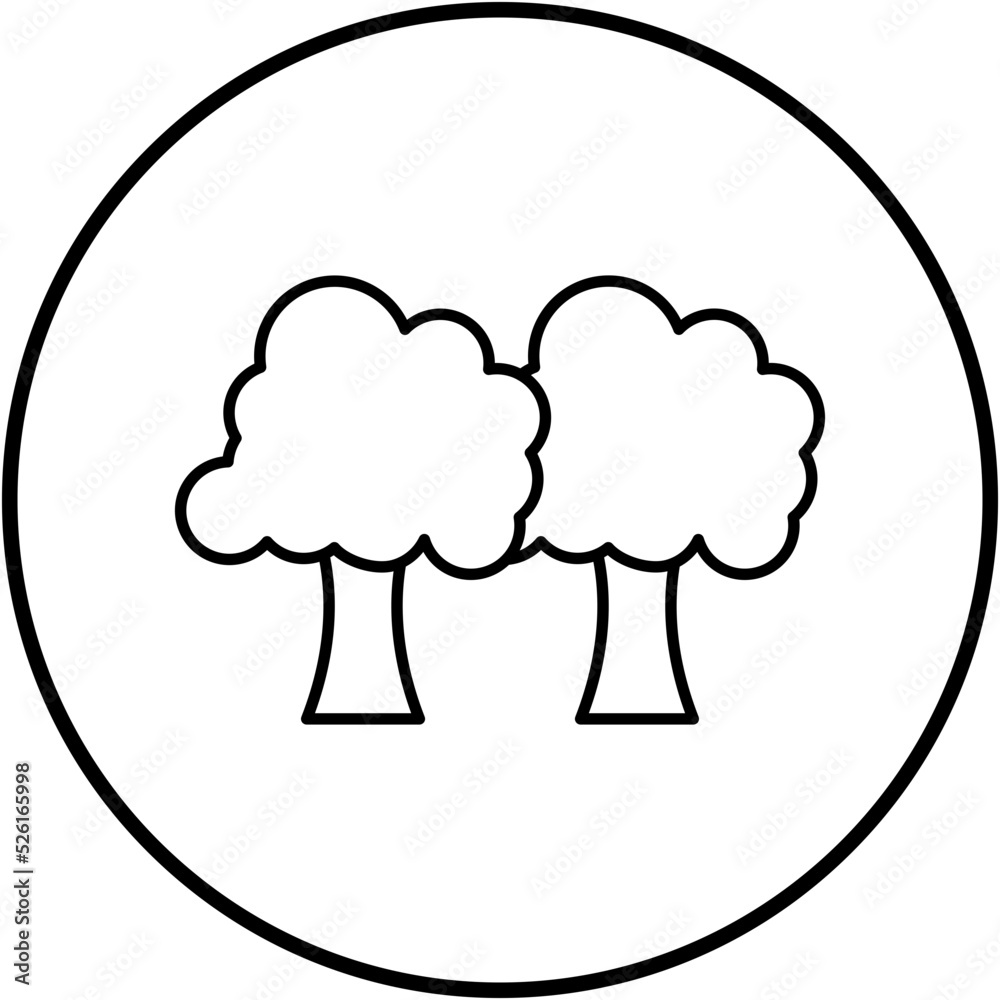 Canvas Prints Trees Line Icon