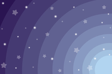 Blue and purple sky and stars gradient background. Vector illustration.