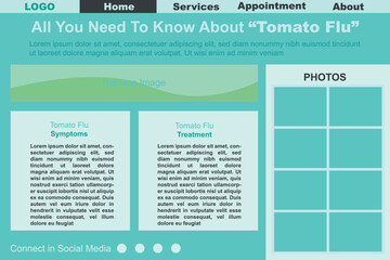 Healthcare Research, treatment, and medical conceptual UI design. Hospital, medical services-related websites interface Vector design. Tomato flu virus awareness landing page design.