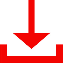 download button icon in red color vector