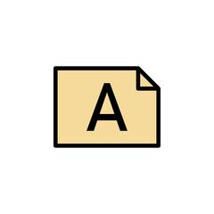 file album, word A icon. Can be used for web, logo, mobile app, UI, UX on white background