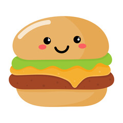 Kawaii Cheeseburger icon.