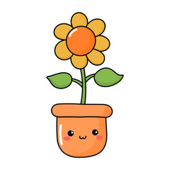 Kawaii Sunflower icon.