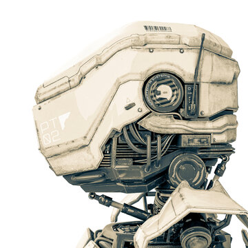 Id Profile Picture Of The Mega Robot In White Background Side View