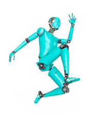 almost human cyberman is jumping fast