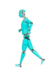 almost human cyberman is walking fast