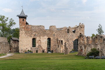 Fototapeta na wymiar Ruins of an Ancient Medieval Castle Dobele Latvia