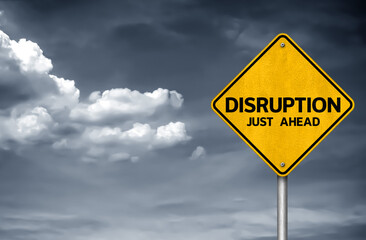 Disruption - road sign illustration