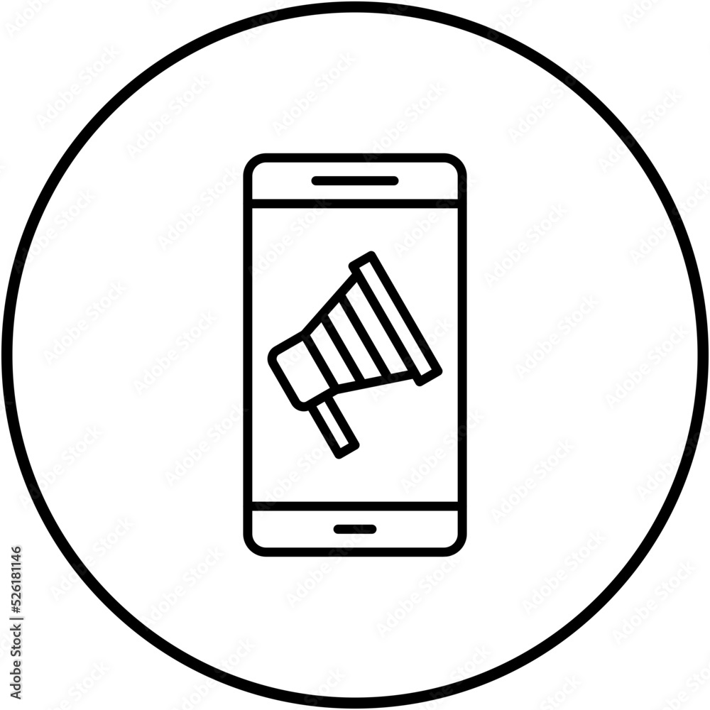 Poster Mobile Advertising Line Icon