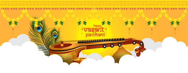 Happy Vasant Panchami Background.vector