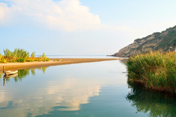 Port Milena channel, the beginning of great beach(Velika Plaza),Ulcinj, Montenegro