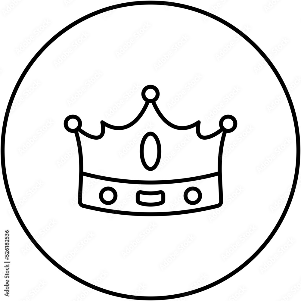 Canvas Prints Crown Line Icon