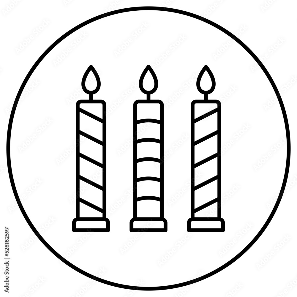 Wall mural Candles Line Icon