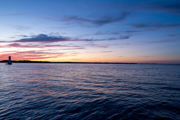 Sunset on Lake Erie overlooking the Sandusky Bay 