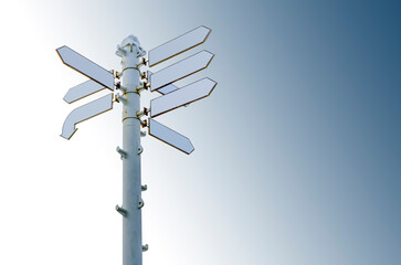 Arrow sign in sunset time