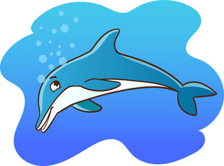 dolphin fish swimming in the sea vector illustration