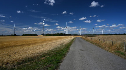 wind turbines,  Yorkshire wind farm. Lissett. producing green clean renewable energy